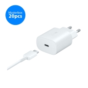 SAMSUNG Caricabatterie USB-C Quick Charge ultra veloce 25W (con cavo) (Bianco) (Masterbox 20pz)